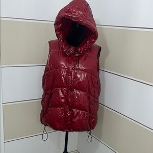 Sam Edelman Red Hooded Puffer Vest